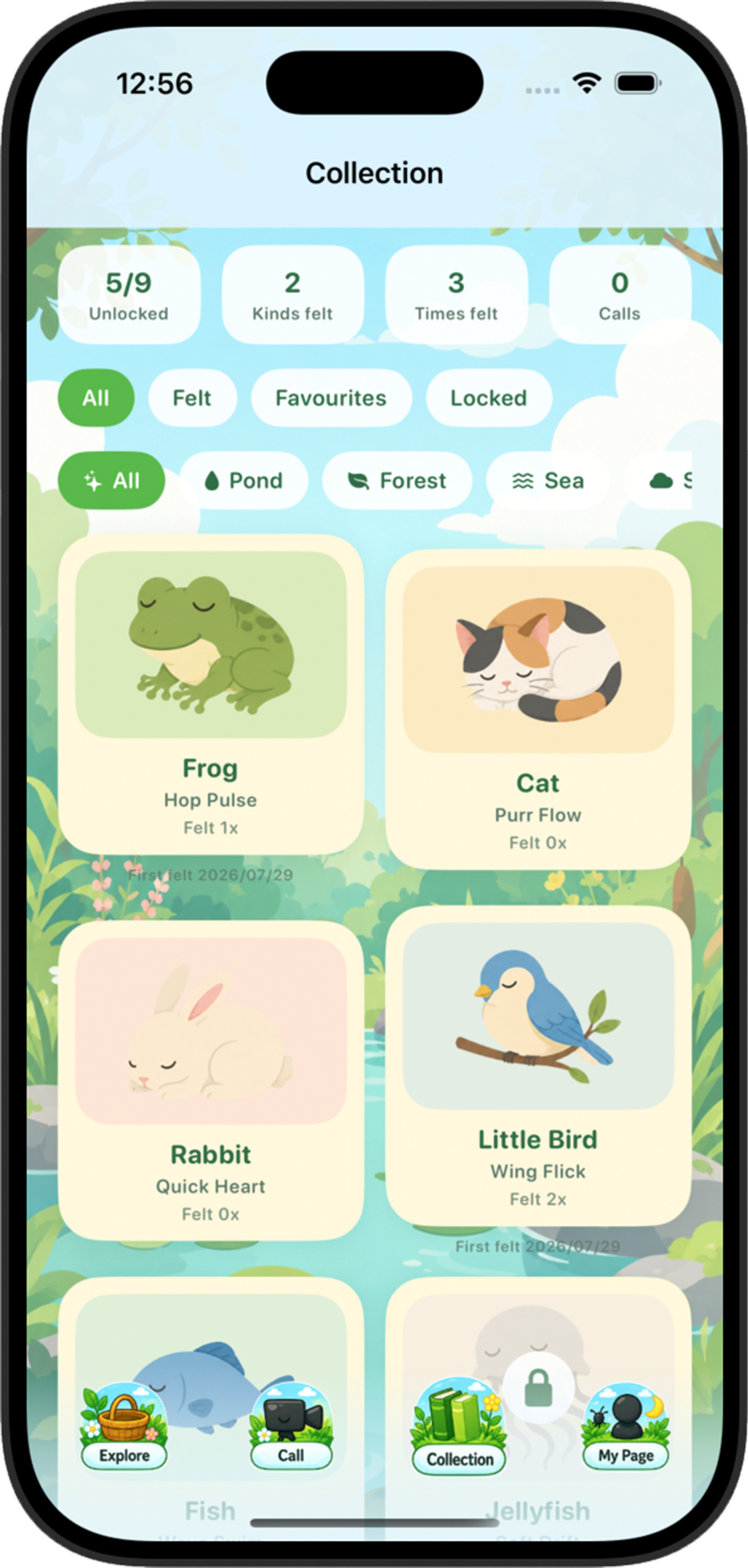 Vibloom Collection screen